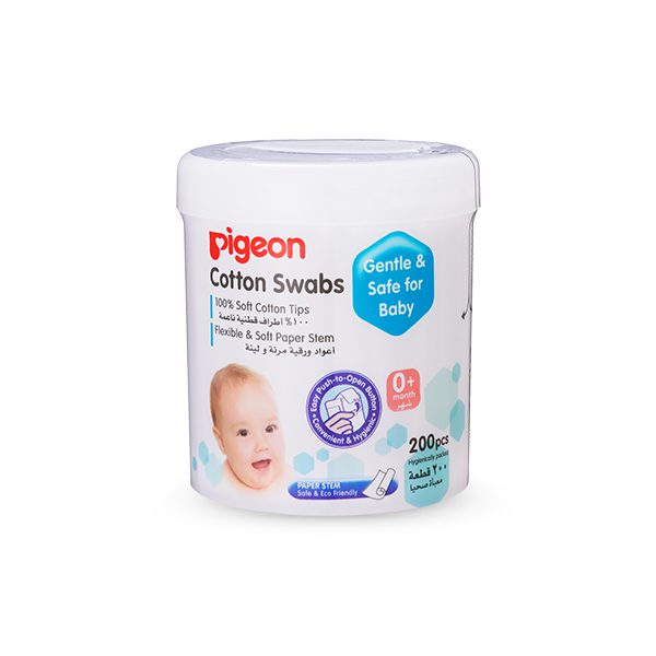 PIGEON COTTON SWAB THICK 200PCS/JAR