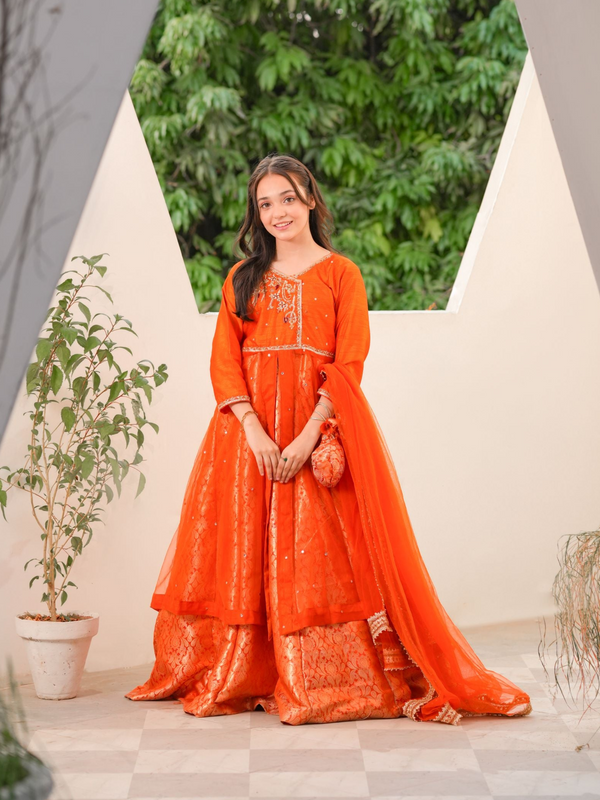 Orange Andrakha Frock