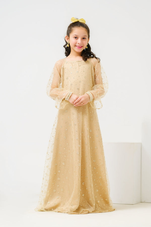 Golden Starry Gown - 1pc Embelished