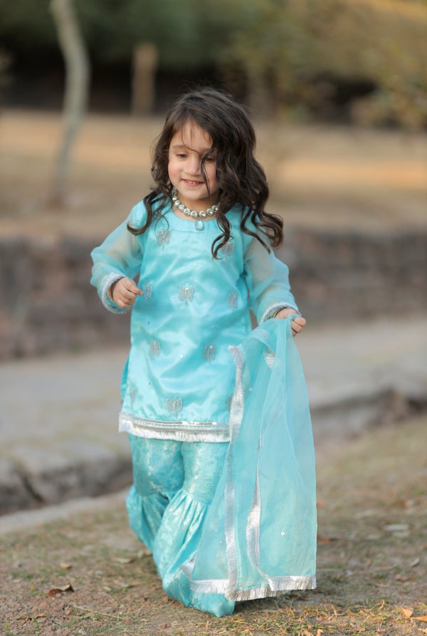 Ice Blue  Gharara Set