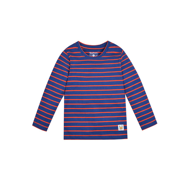 Boy Red & Blue Stripe Tee