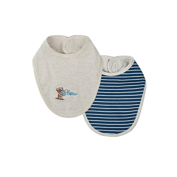 Blue & Oatmeal Bibs Set